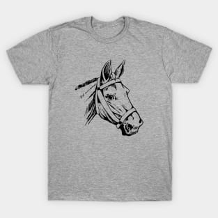 Horse Head Drawing Retro Vintage T-Shirt